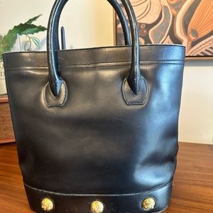 SALVATORE FERRAGAMO STUDDED TOTE BAG AN 21 4222 BLACK LEATHER